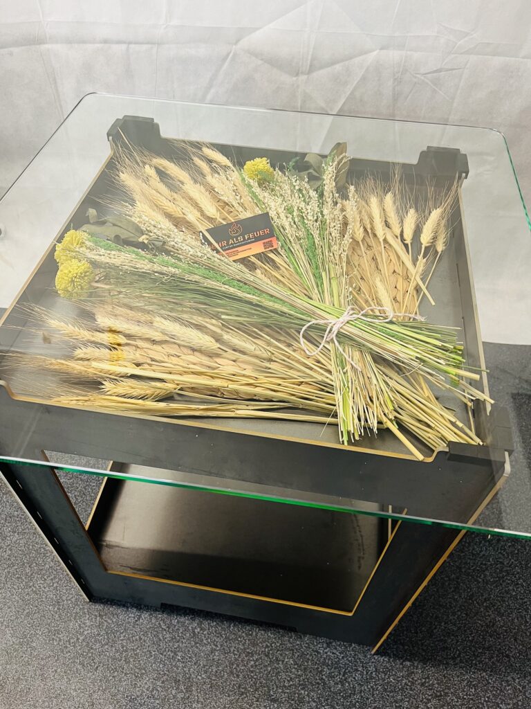 Salontisch mit Glasplatte zum dekorieren